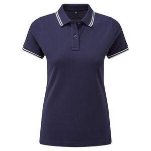 Asquith & Fox Womens/Ladies Classic Fit Tipped Polo / Navy/White